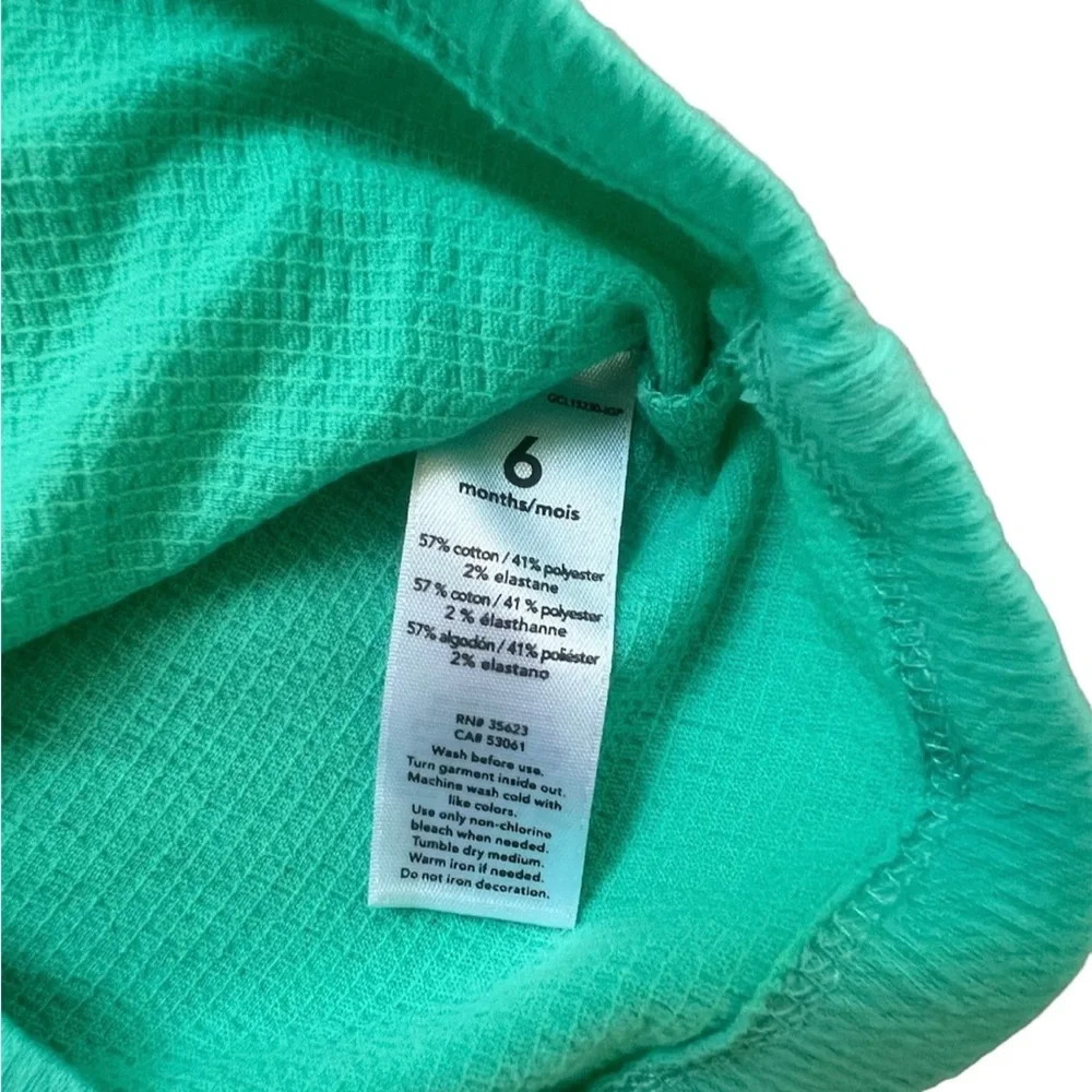 Carter’s Baby Girl Aqua Flutter Sleeve Top | 6M
